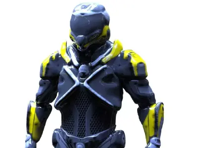 Cyborg suit Low-poly 3D model
