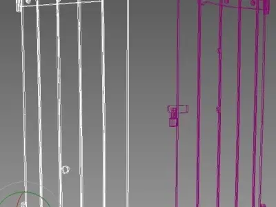 Door 7 wooden Low-poly 3D model