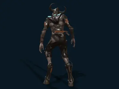 TechnoDaemon 01 Low-poly 3D model