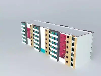 Social housing 6 floors Free 3D model