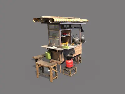 Street Food Cart 3D model