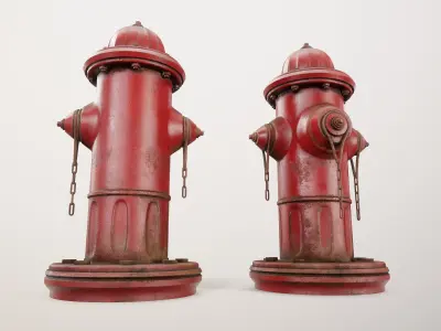 Fire Hydrant PBR Game Ready Low-poly 3D model