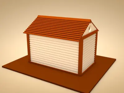Cabin house Low-poly 3D model