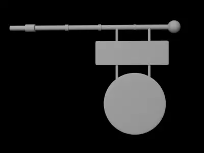 Bar Sign Low-poly 3D model