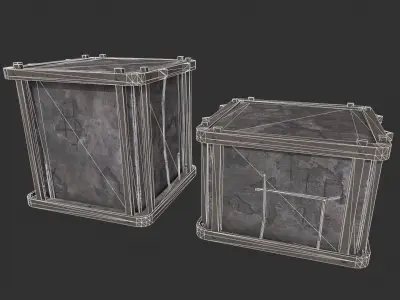 Concrete Box Low-poly 3D model
