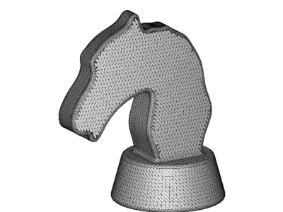 Transparent Chess Horse Piece 3D model