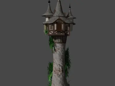 Mystic Medieval Tower Low-poly 3D model