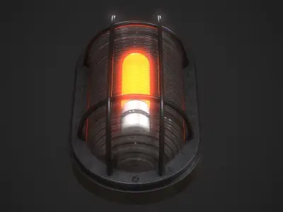 Industrial Wall Light Low-poly 3D model