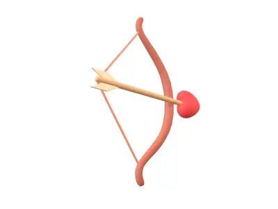 Cartoon Cupid Bow v1 003 Low-poly 3D model