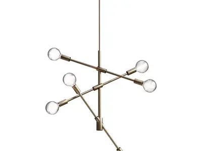 Hanging chandelier Mobile Chandelier in chrome colors 3D model