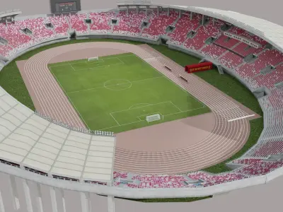 Tianhe Stadium Guangzhou China Low-poly 3D model