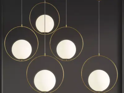 Suspension Pendant light Brass PL372 3D model