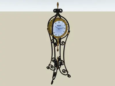 Vintage Standing Clock with Roman Numerals - 3D Model 3D model
