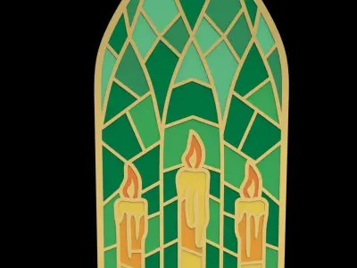 Enamel Church Window Design Pendant 3D print model