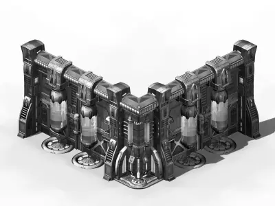 Machinery - Wall - Glass Container 01 3D model