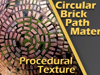 Circular Brick Path Material Texture