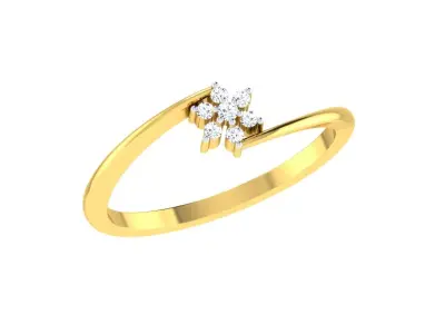 Solitaire Engagement Wedding Bypass Ring  3D print model buy
