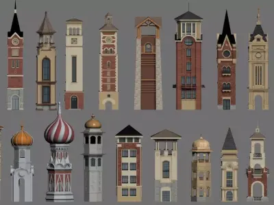  European-style Tower 3D model