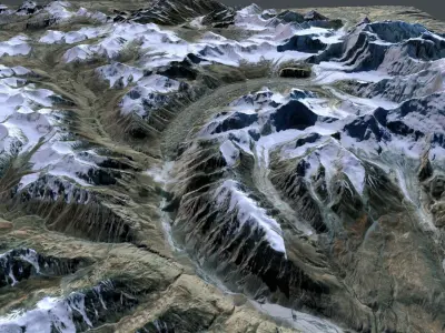 Mountain landscape Muztagh Ata China 3D model