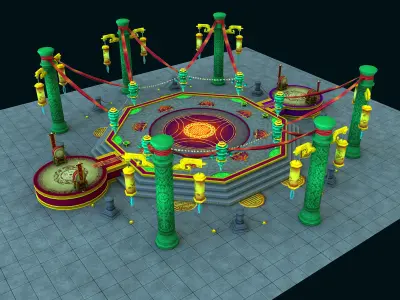 map arena lowpoly game Low-poly 3D model