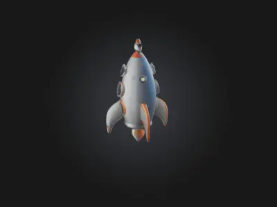 Cartoon Space Rocket 3D model