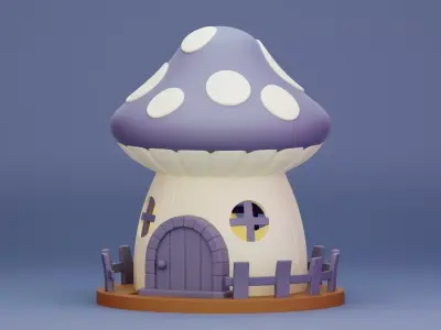 Mushroom House 3D Printable Model 3D print model purchase
