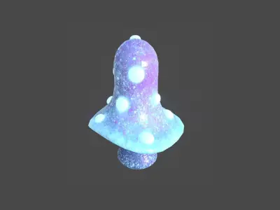 Fantasy Mushroom B01 Purple Blue - Scene Backdrop Design Low-poly 3D model