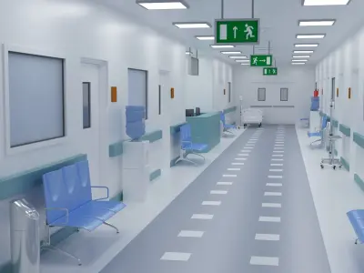 Hospital Hallway 3D model