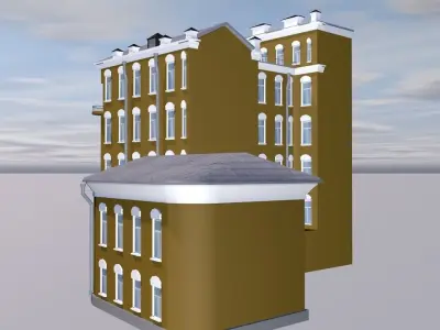 Five stored house 3D model