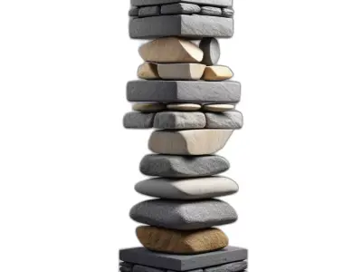 Stacked Stones Cairn 3D Model Low-poly 3D model