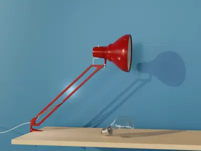 Desk Lamp Rigged - Luxo Style 3D model