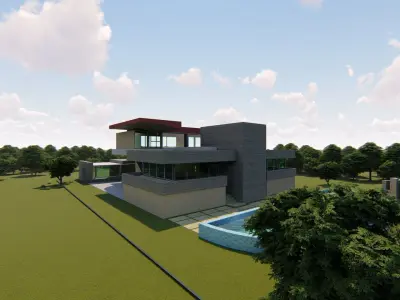 Casa Scene-villa-modern house 3D model 61