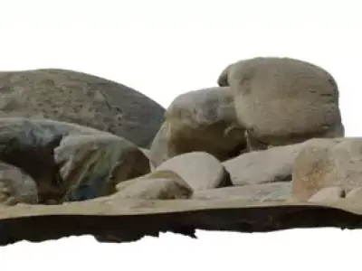 Photorealistic Sandy Rock Patch Low-poly 3D model