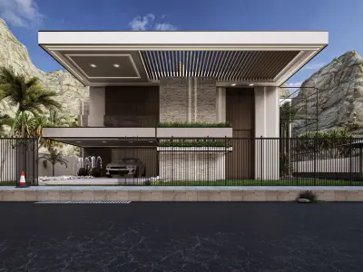 Modern Villa Lumion Ready Scene Fully Designed Interior Exterior Low-poly 3D model