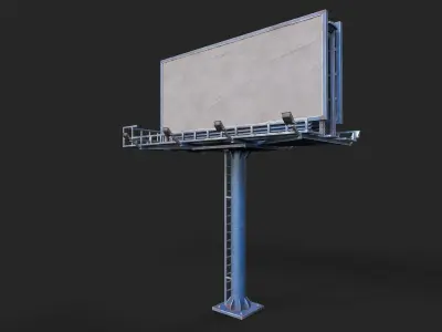 Street Pole Billboard001 Model Low-poly 3D model