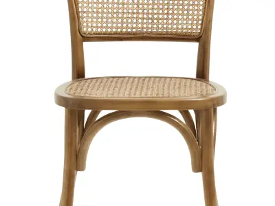 3 samples of Bodeco wooden rattan chair 3D model