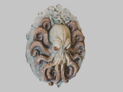 Octopus Wall Decor - Sea Creature 3D Model - Marine Art Low-poly 3D model