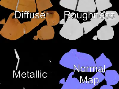 Waterfall Rock Formation Model Pack Low-poly 3D model