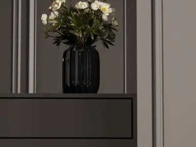 Bedroom interior scene 3D model Low-poly 3D model