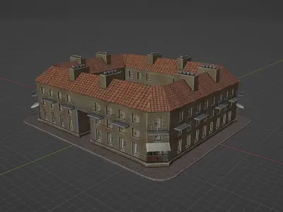 Low-poly old house Low-poly 3D model