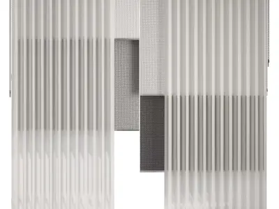 Silk and cotton curtain Low-poly 3D model 8
