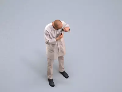 00201Lucian004 - Adult Caucasian man standing in architectural 3D model