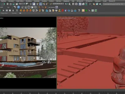 Modern Apartment Landscape Design Realistic Render - 2022 3D model