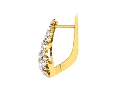 Light Weight Yellow Gold Diamond Earring EZ BI-25 3D print model
