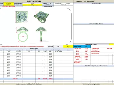 Square Lattice Diamond Statement Ring CAD Design 3DM STL 3D print model