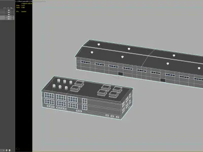 Industrial warehouse and office building pack 3D model