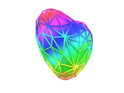 Stylish Heart V4 022 Low-poly 3D model