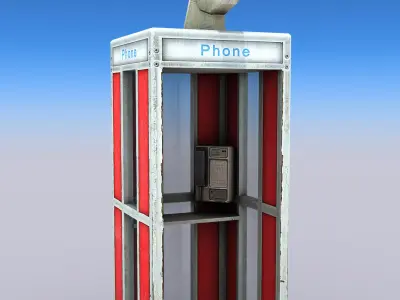 Phone Booth 2 Low-poly 3D model
