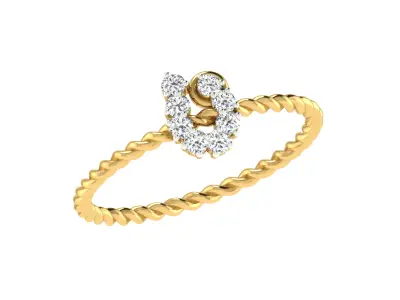Women Ring Render 3dm STL OBJ FBX Details 3D print model 4