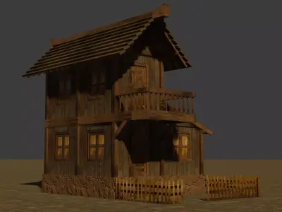 Medieval house nine 17 Low-poly 3D model